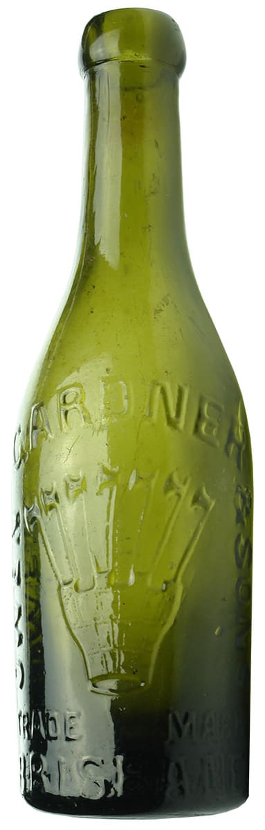 Owen Gardner Brisbane Turret Green Glass Bottle