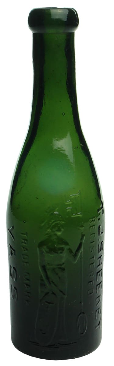 Sheekey Yass Green Glass Antique Bottle