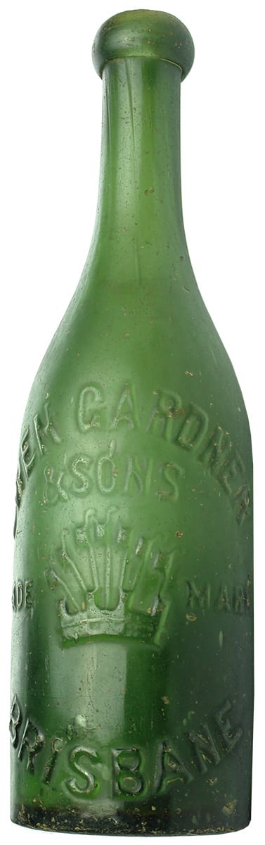 Owen Gardner Brisbane Green Glass Blob top Bottle