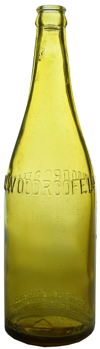 Woodroofe Norwood Honey Amber Crown Seal Soft Drink Bottle