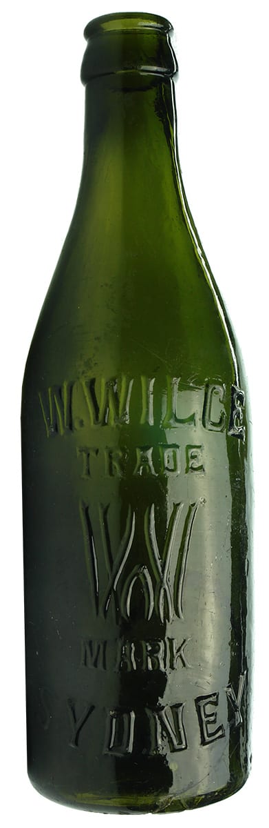 Wilce Sydney Dark Green Crown Seal Soft Drink Bottle
