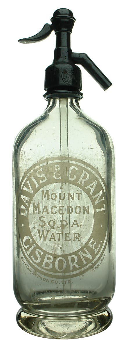 Davis Grant Mount Macedon Gisborne Vintage Soda Water Syphon