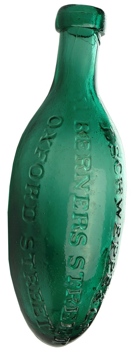 Schweppe Berners Oxford Aerated Waters Green Torpedo Bottle
