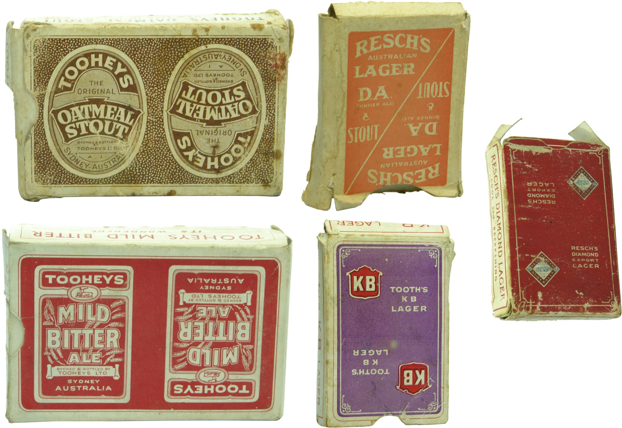 Tooheys Reschs Tooths Advertising Playing Cards Packets