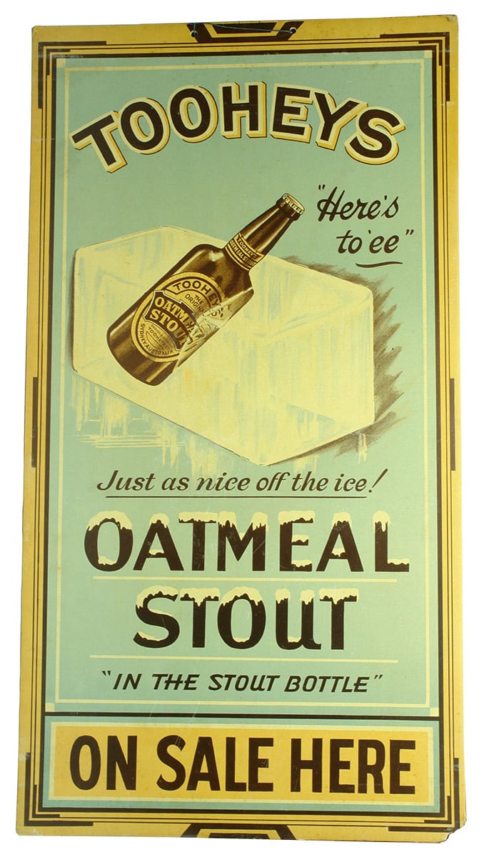 Tooheys Oatmeal Stout Antique Advertising Sign