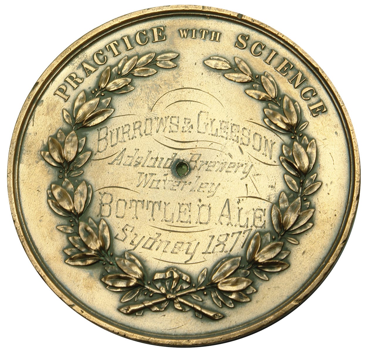 Burrows Gleeson Adelaide Brewery Waverley 1877 Agricultural Society NSW Medal