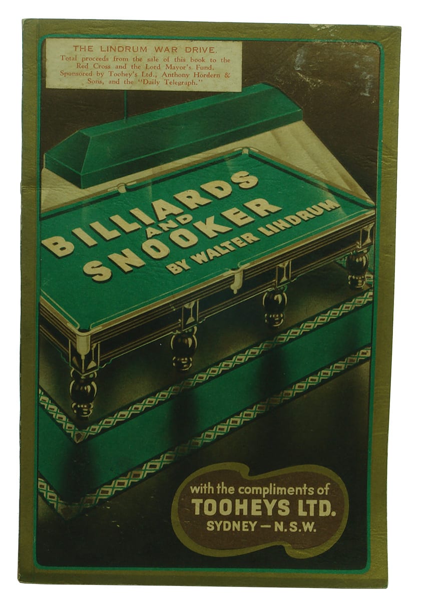 Billiards and Snooker Book Walter Lindrum Tooheys