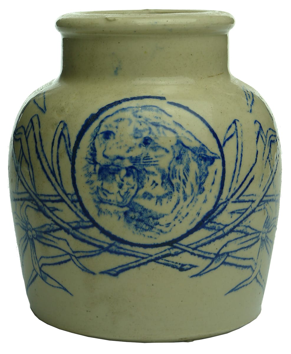 Tigers Head Tiger Balm Ceramic Jar