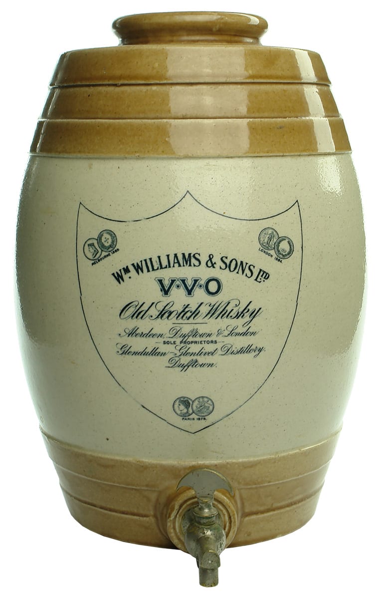 Williams Scotch Whisky Aberdeen Stoneware Barrel