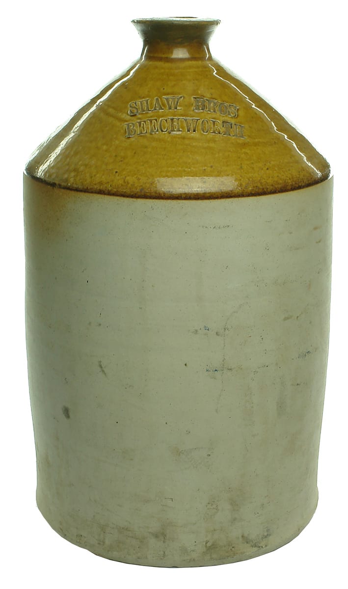 Shaw Bros Beechworth Antique Impressed Stoneware Demijohn