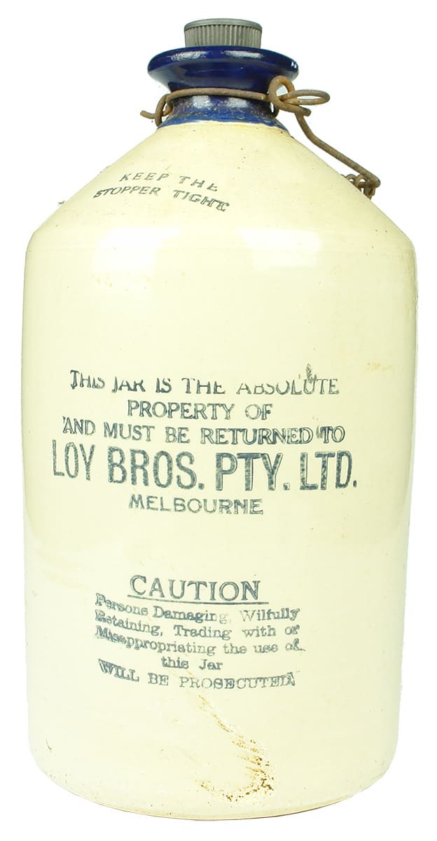 Loy Bros Melbourne Stoneware Demijohn