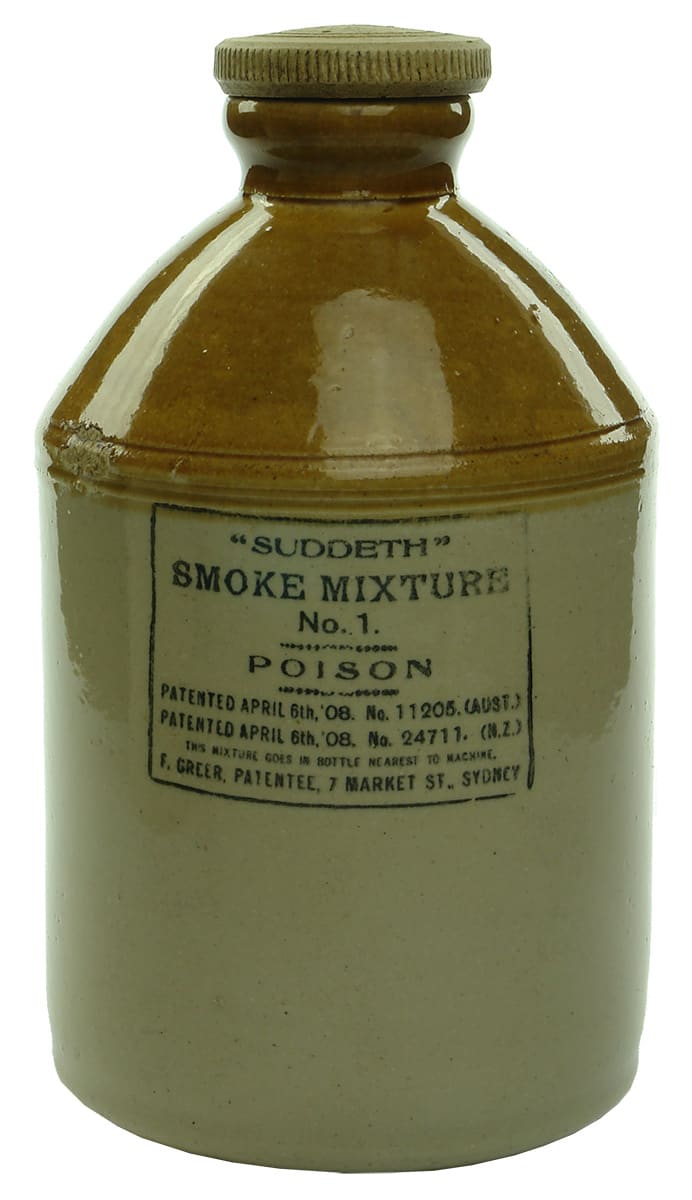 Suddeth Smoke Mixture Antique Pottery Demijohn