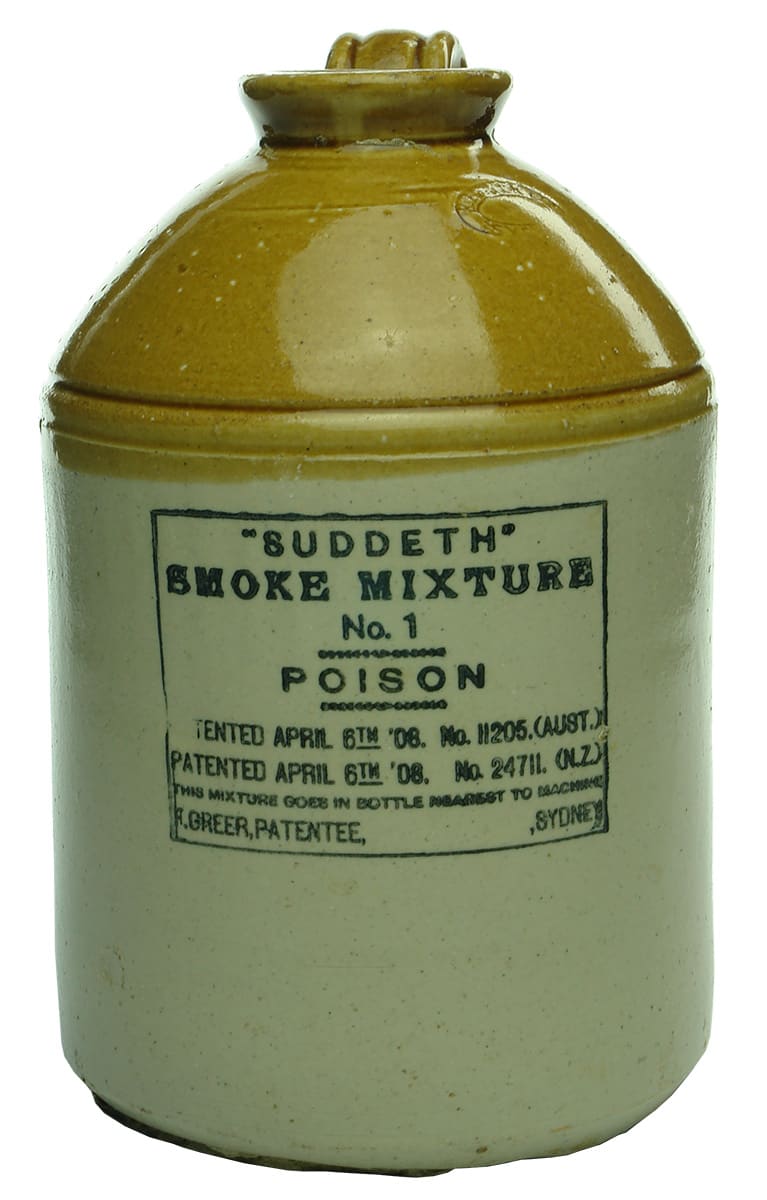 Suddeth Smoke Mixture Antique Pottery Demijohn