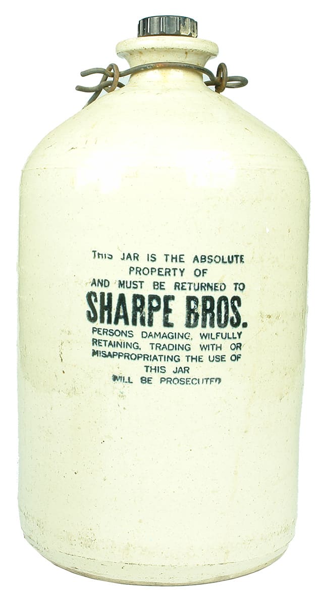 Sharpe Bros All White Stoneware Demijohn