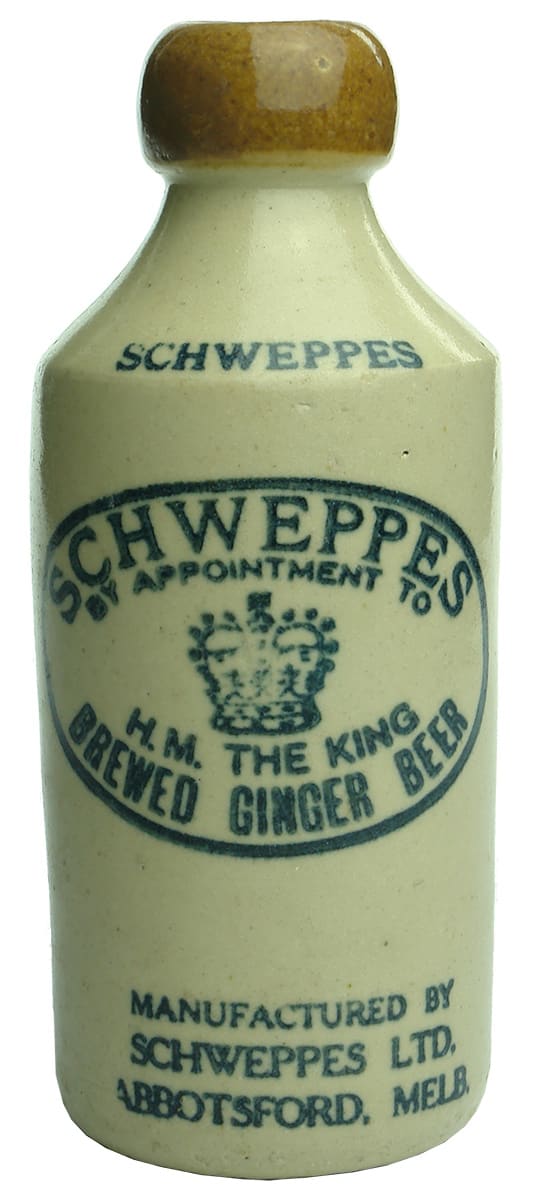 Schweppes Abbotsford King Stone Ginger Beer Bottle