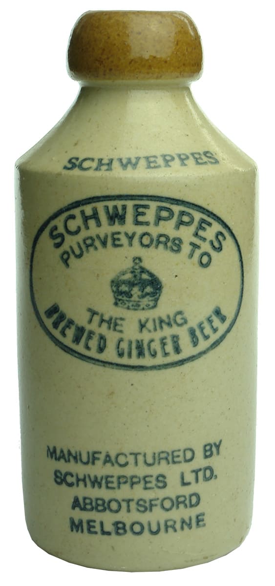 Schweppes Abbotsford King Stone Ginger Beer Bottle