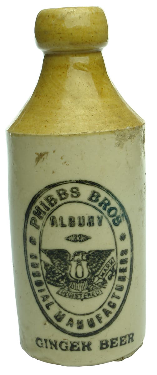 Phibbs Bros Albury Stone Ginger Beer Bottle