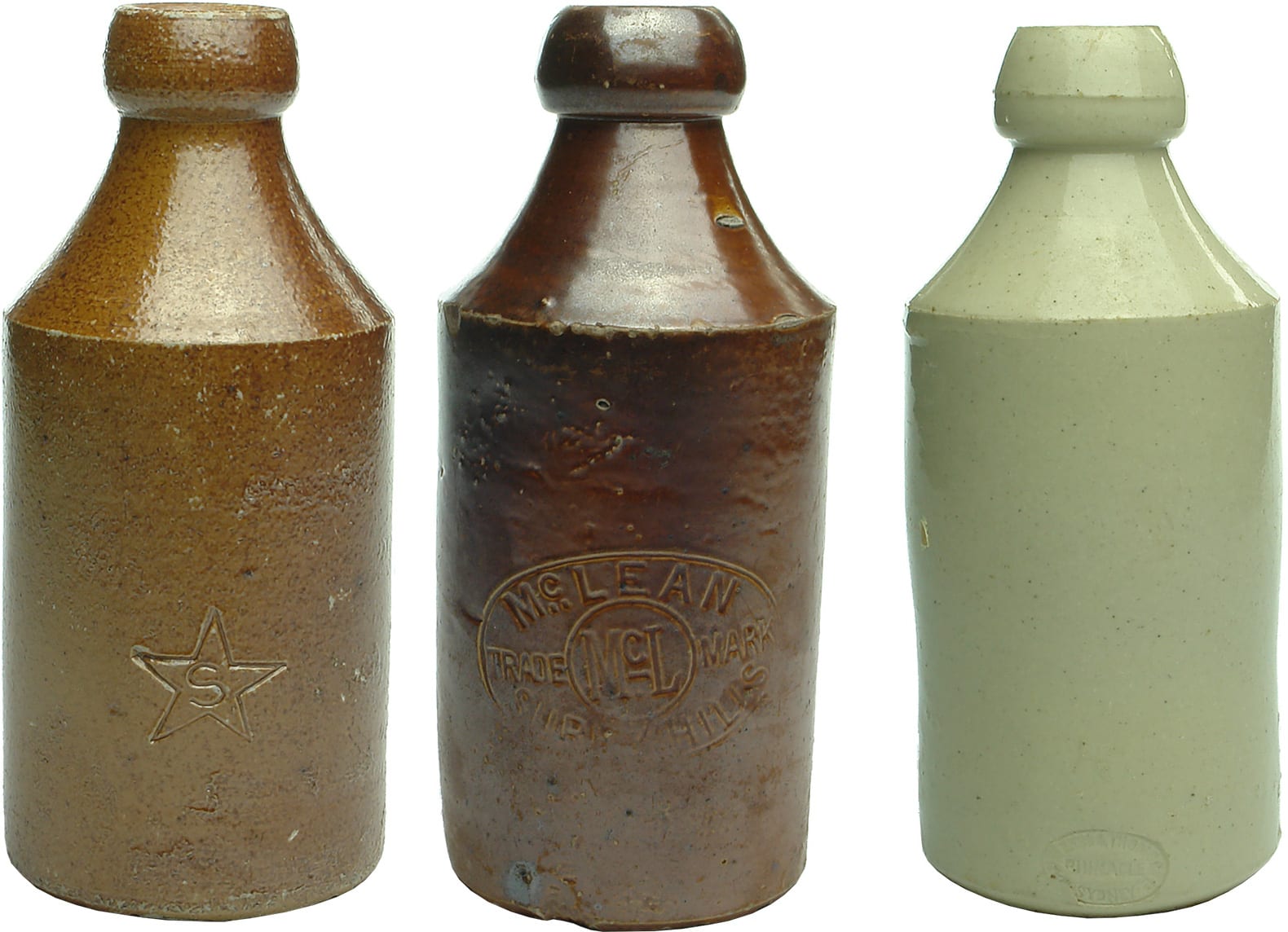 Impressed Stone Ginger Beer Bottles