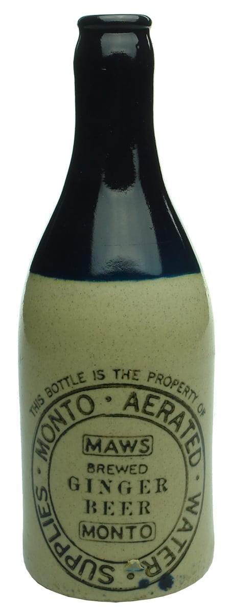 Monto Aerated Waters Stone Ginger Beer Bottle