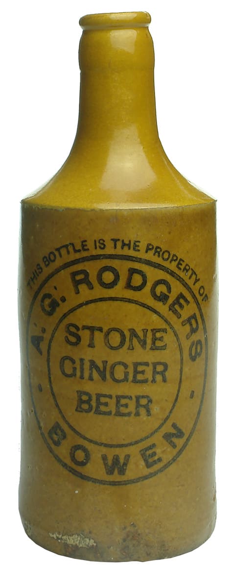 Rodgers Bowen Stone Ginger Beer Bottle