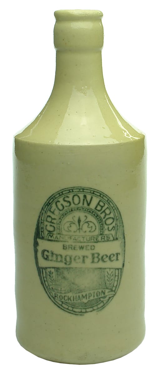 Gregson Bros Rockhampton Stone Ginger Beer Bottle