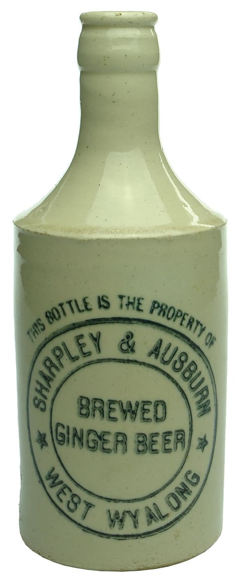 Sharpley Ausburn West Wyalong Stone Ginger Beer Bottle