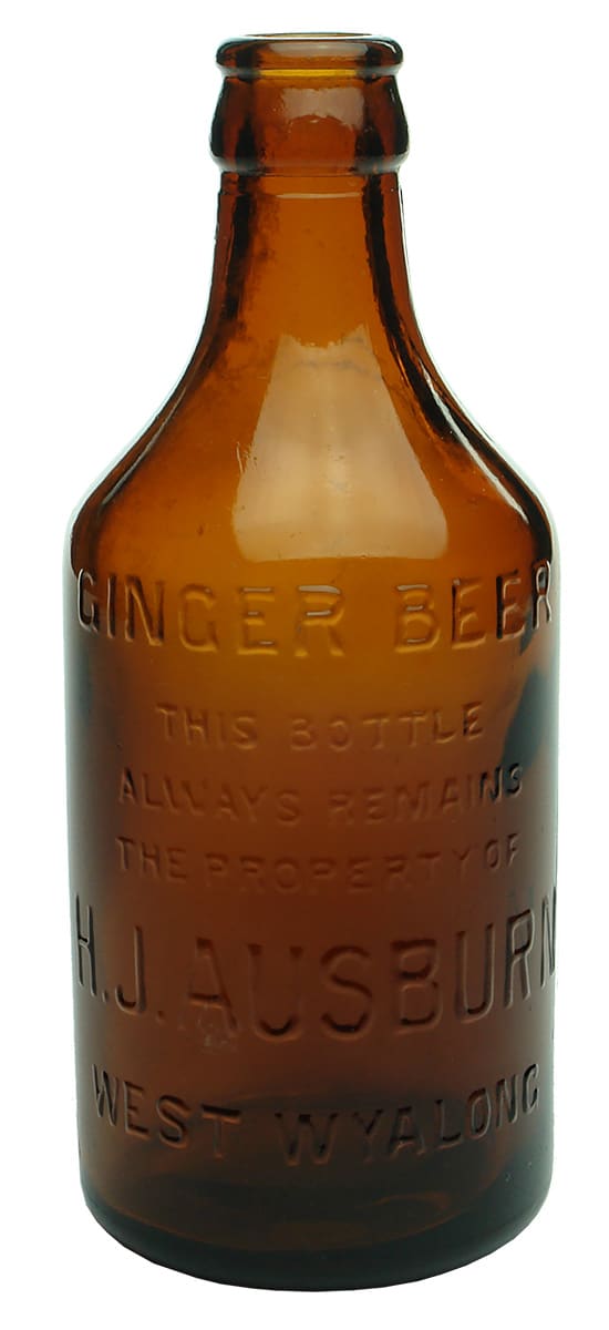 Ausburn West Wyalong Glass Ginger Beer Bottle