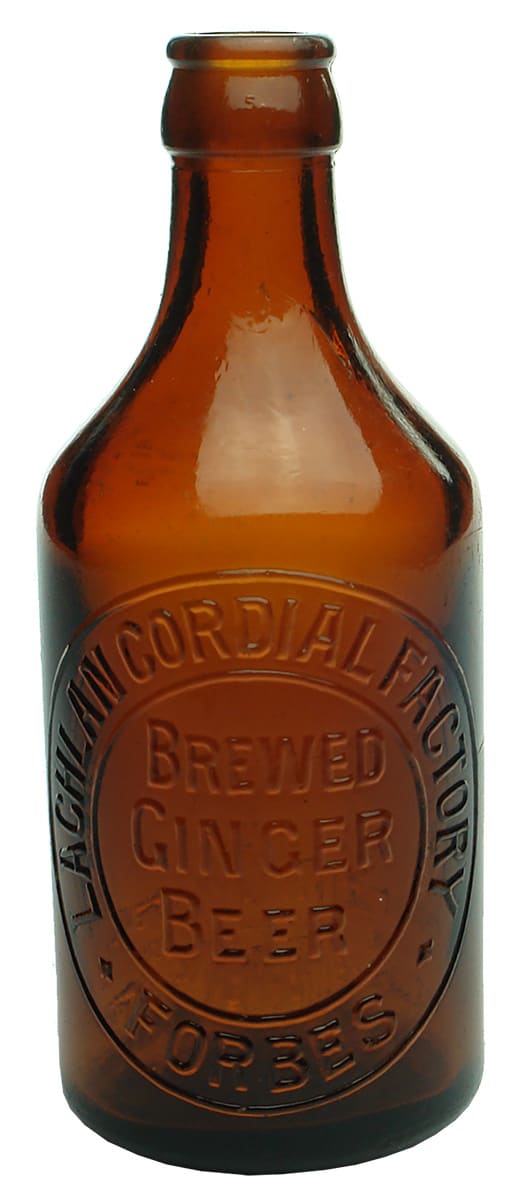 Lachlan Cordial Factory Forbes Glass Ginger Beer Bottle