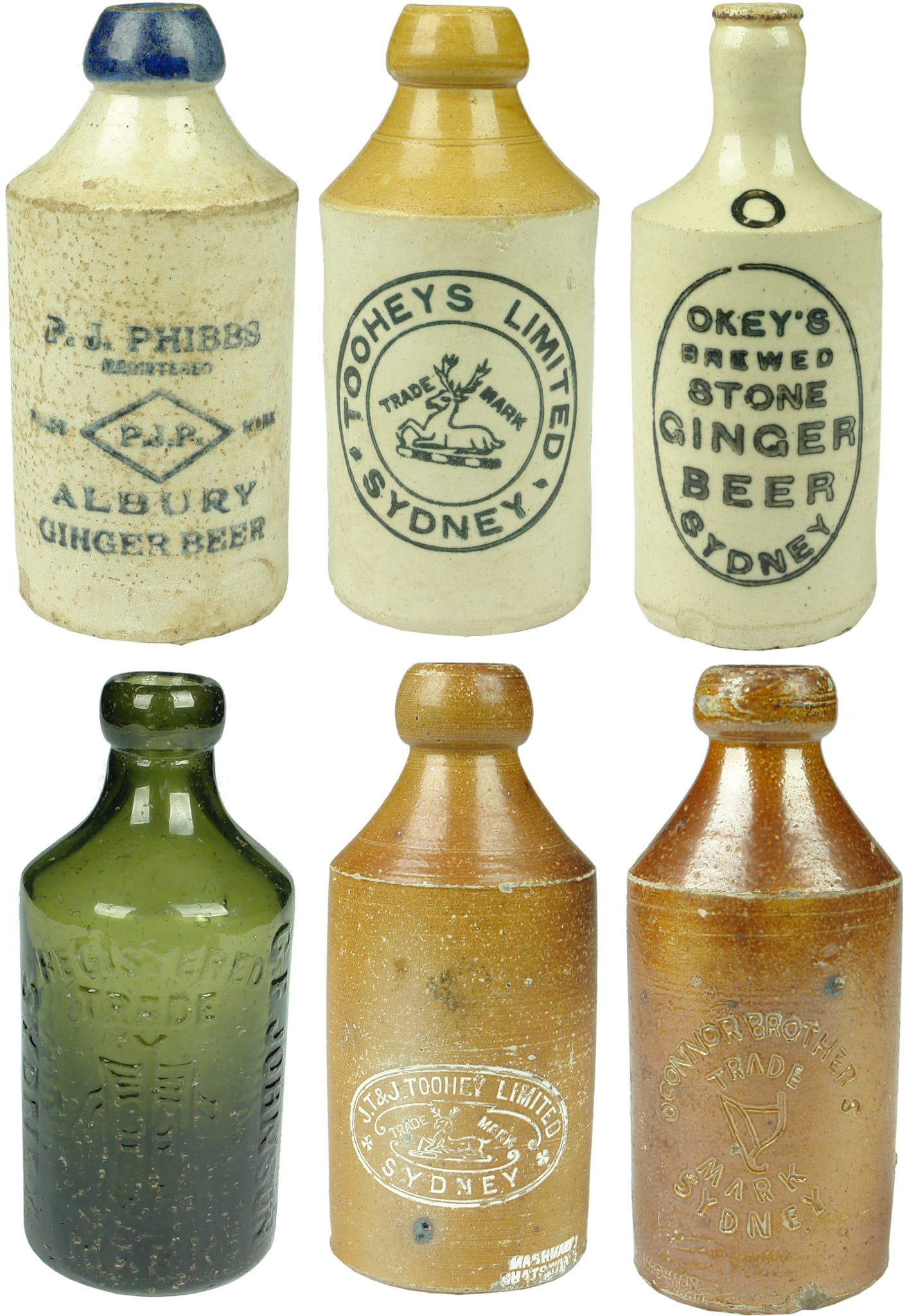 Old Antique Ginger Beer Bottles