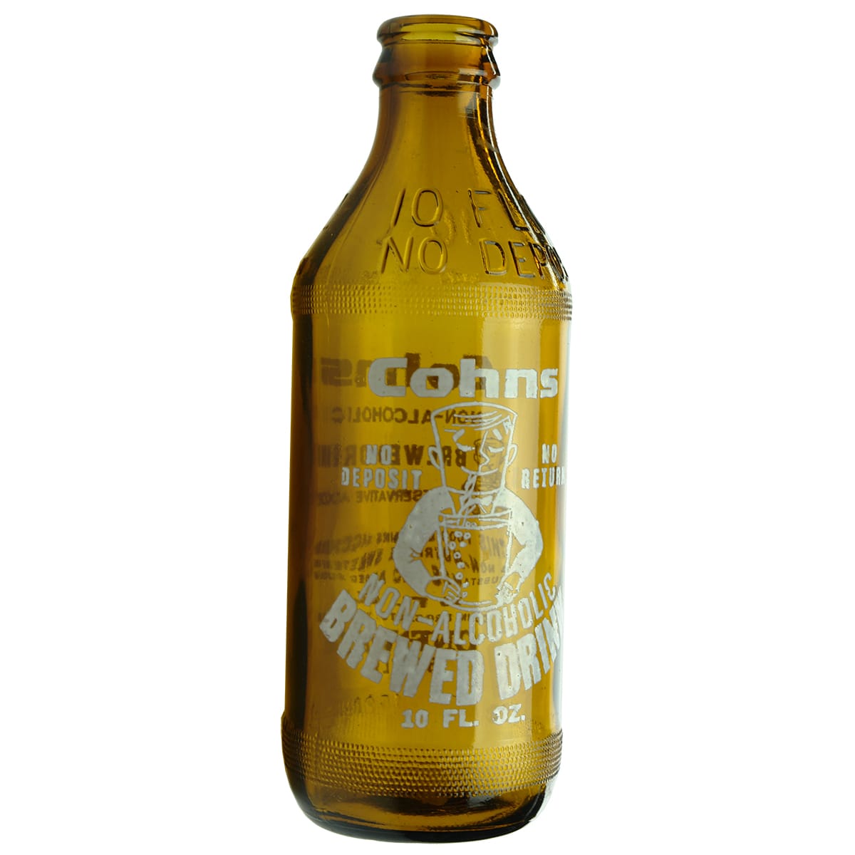 Crown Seal. Cohns Brewed Drink. Ceramic Label. One Trippa. Amber. 10 oz. (Victoria)