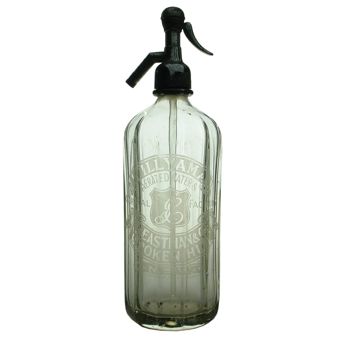 Soda Syphon. Willyama Aerated Water Factory. Eastman & Co., Broken Hill. Clear. 30 oz. (New South Wales)