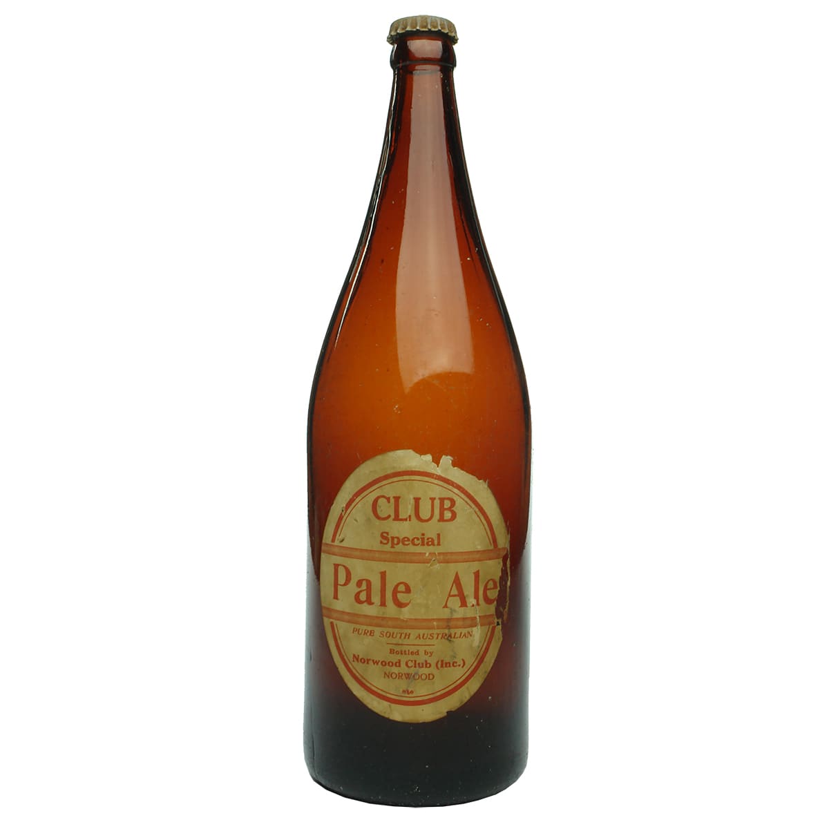 Crown Seal Beer. Labelled for Norwood Club Special Pale Ale. Amber. Quart. (South Australia)