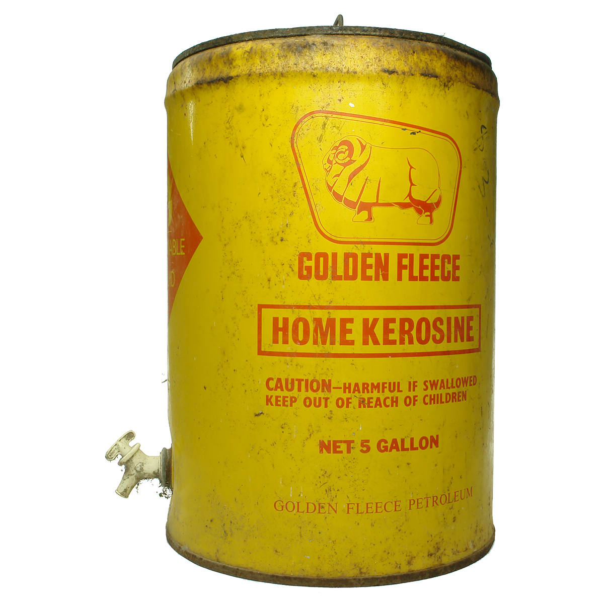 Tin. Golden Fleece Home Kerosine. 5 Gallon.
