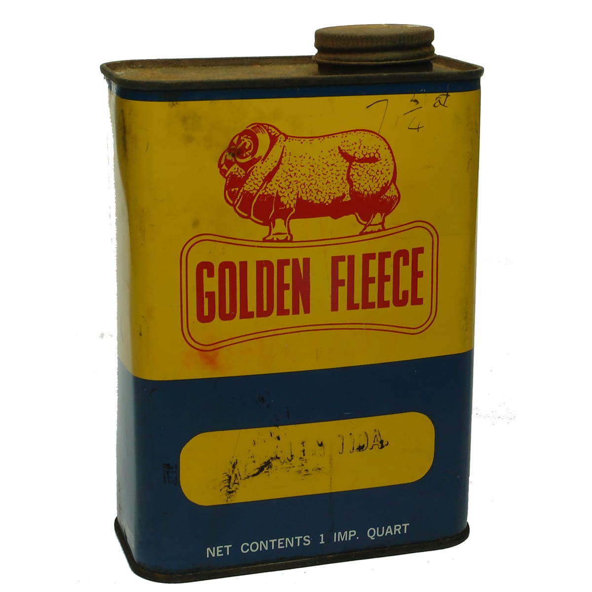 Oil Tin. Golden Fleece. Quart. H. C. Sleigh Limited.