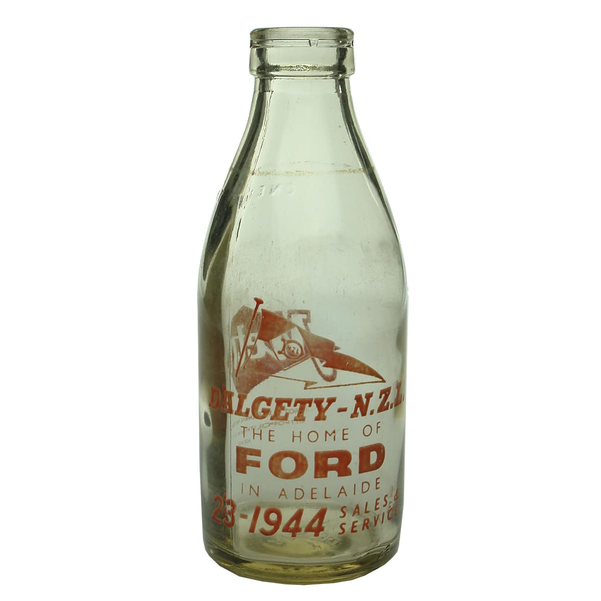 Dairy. Dalgety-N.Z.L, The Home of Ford in Adelaide. Foil Top. Ceramic Label. 1 Pint. (South Australia)