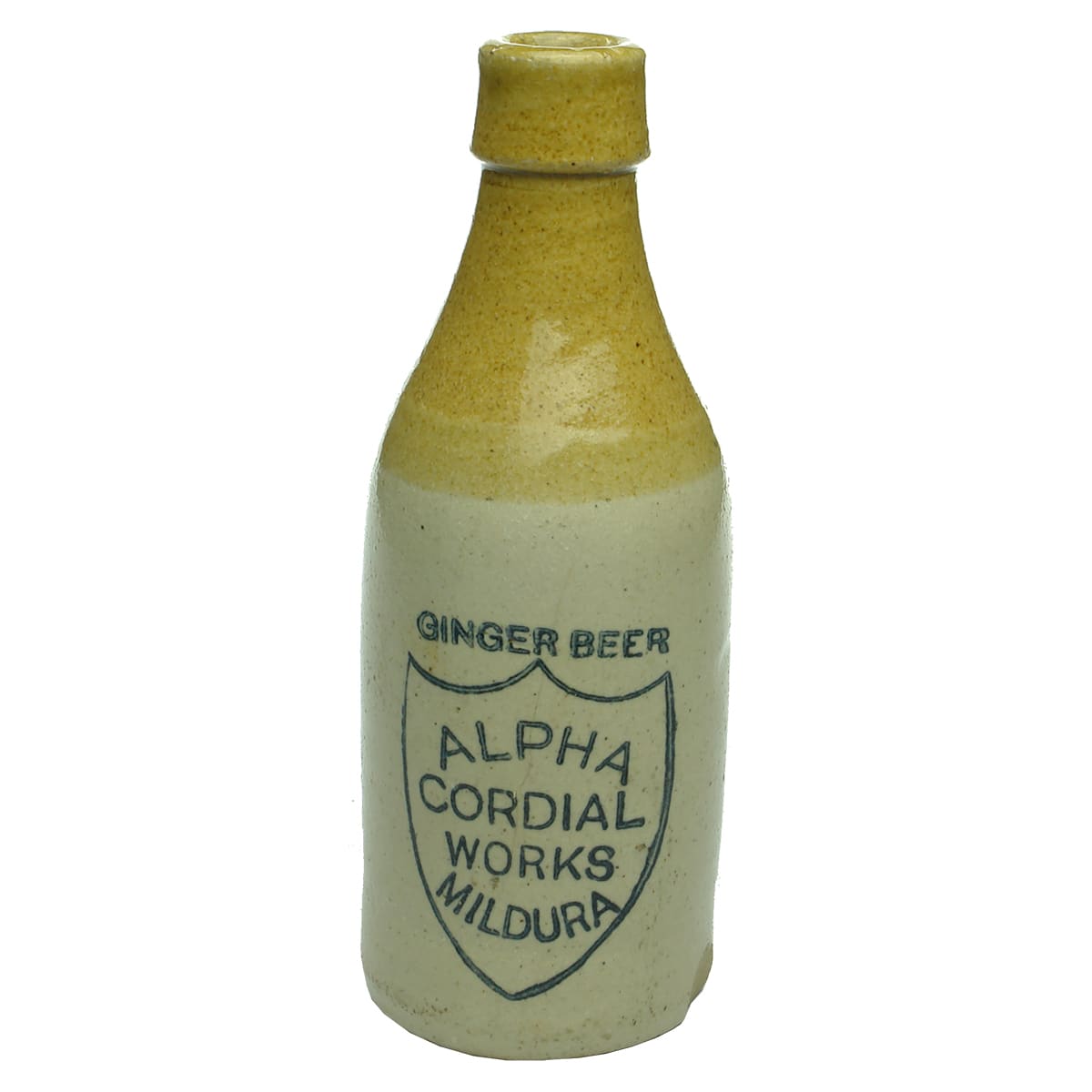Ginger Beer. Alpha Cordial Works. Mildura. Tan Top. 10 oz. (Victoria)