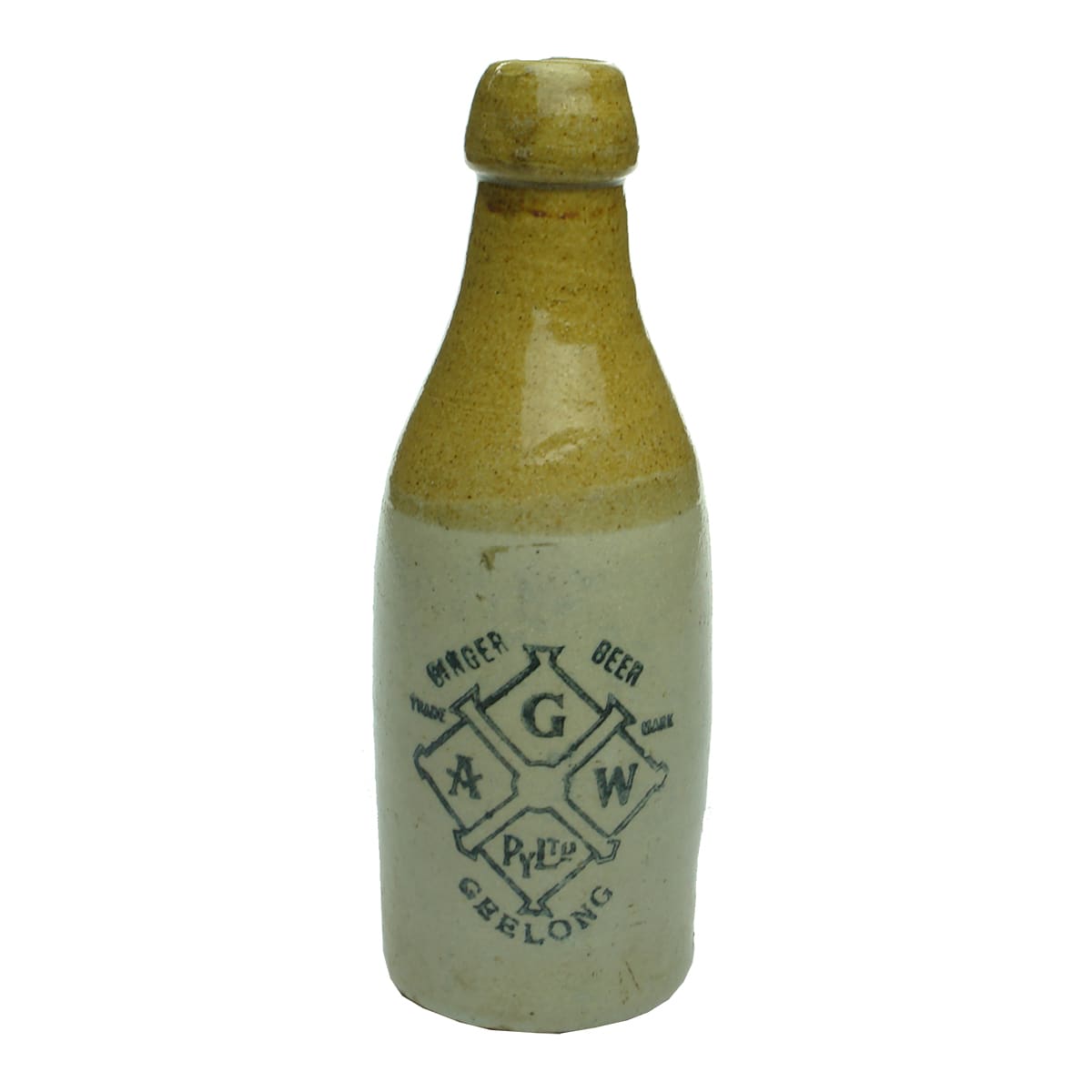 Ginger Beer. Geelong Aerated Waters. With Extra Print. Champagne. Tan Top. 10 oz. (Victoria)