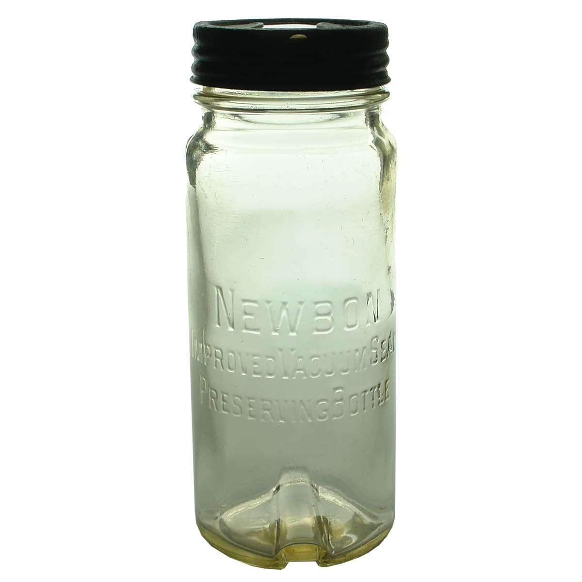 Fruit Jar. Newbon Preserving Bottle. Clear. Original Lid. (Victoria)