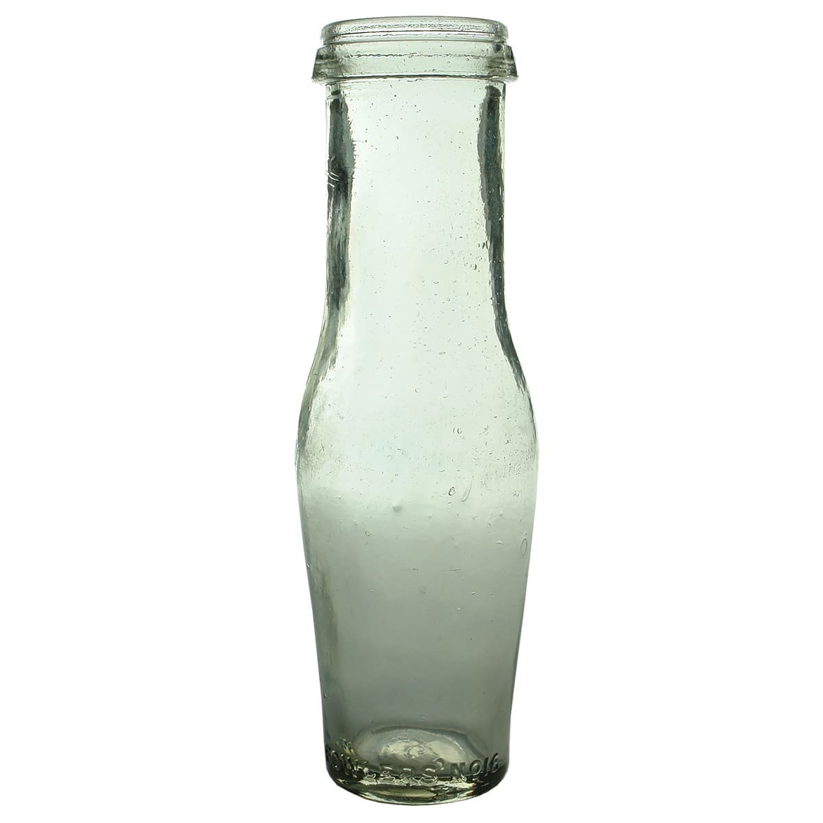 Fruit Jar. Fowlers' No 16. Clear. Jug Shape.