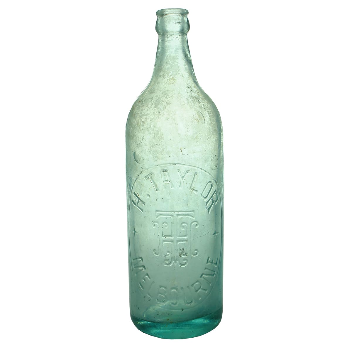 Crown Seal. H. Taylor, Melbourne. Spun top. Aqua. 24 oz. (Victoria)