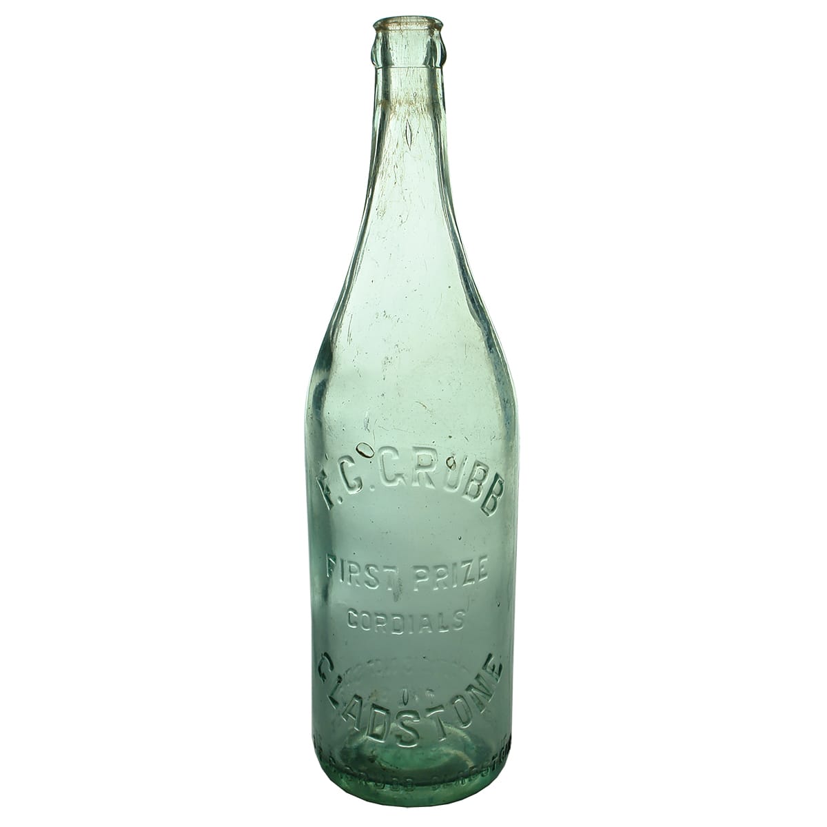 Crown Seal.  F. C. Grubb, Gladstone.  Aqua.  26 oz. (South Australia)