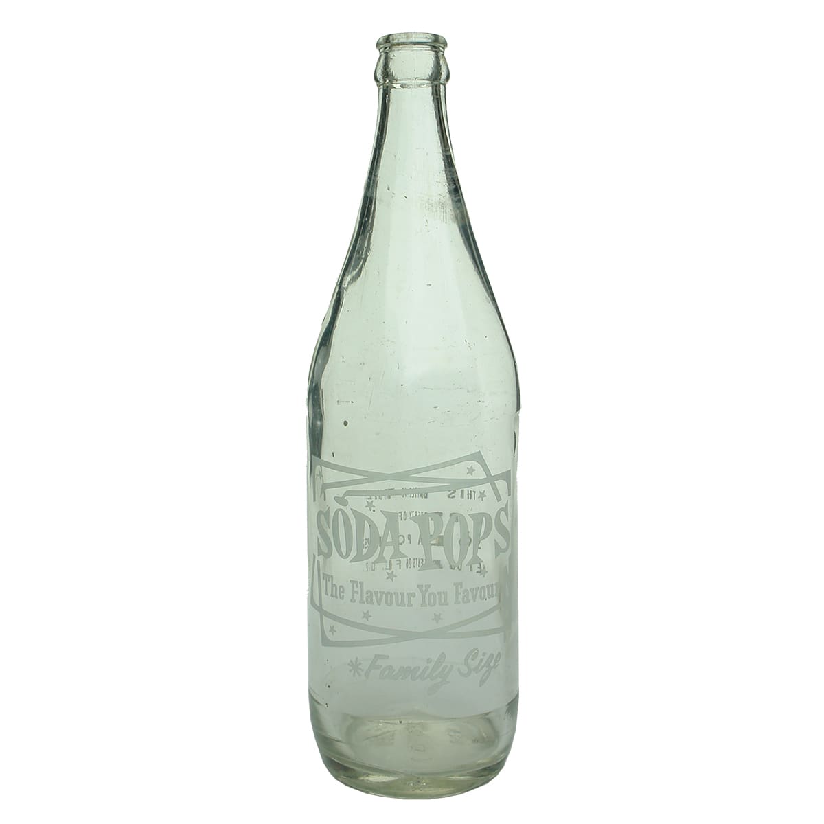 Crown Seal Ceramic Label. Soda Pops. Melbourne. White Print. 26 oz. (Victoria)