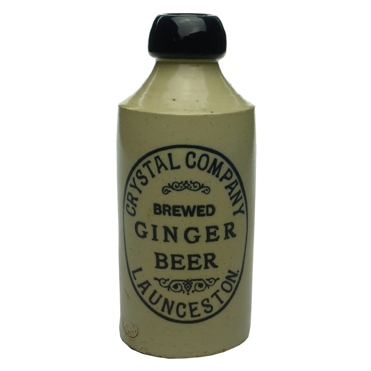 Ginger Beer. Crystal Company, Launceston. Bourne, Denby. Blue Lip. (Tasmania)