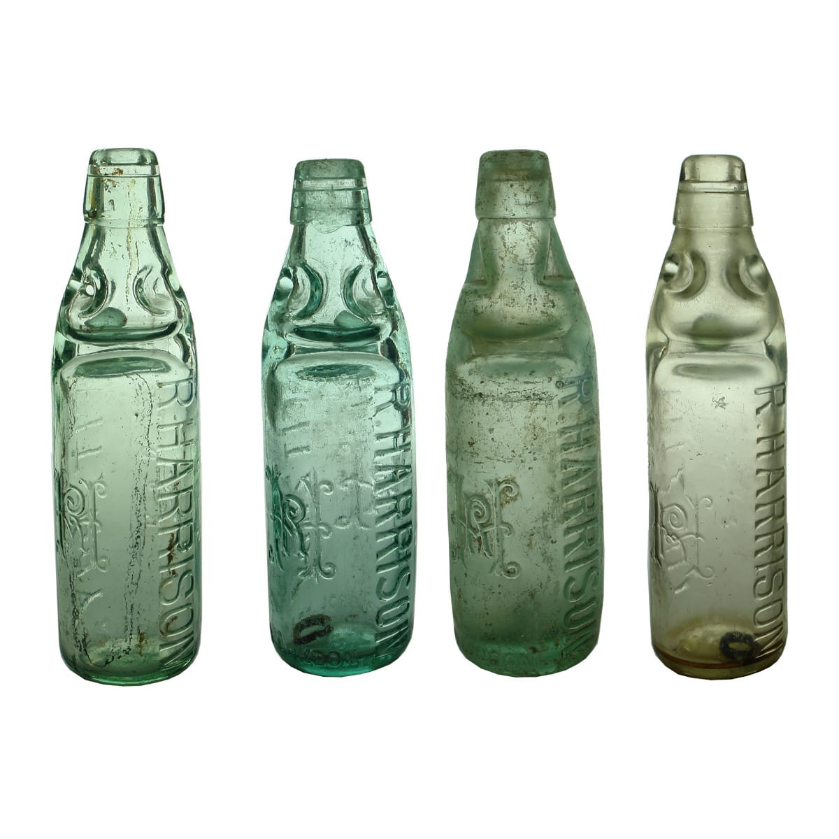 Four different R. Harrison, Fitzroy Codd Bottles. (Victoria)