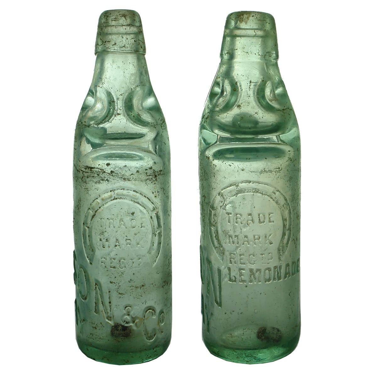 Two different Jacobson, Footscray Dobson style Codd Bottles. 10 oz. (Victoria)