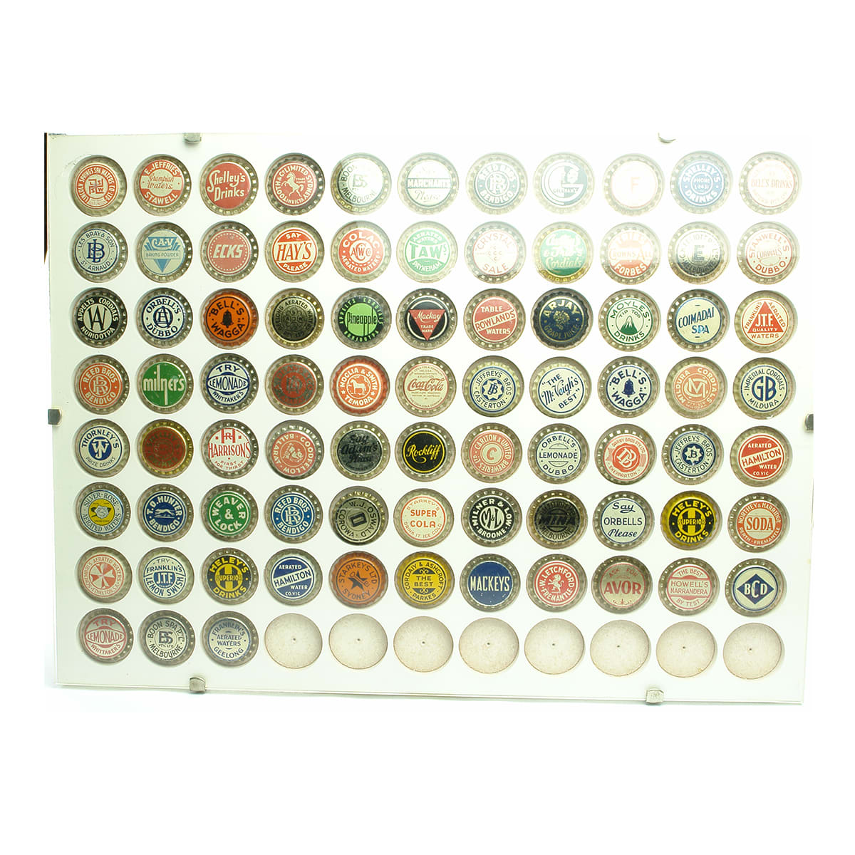 Crown Seal. 80 Crown Caps from most states of Australia.