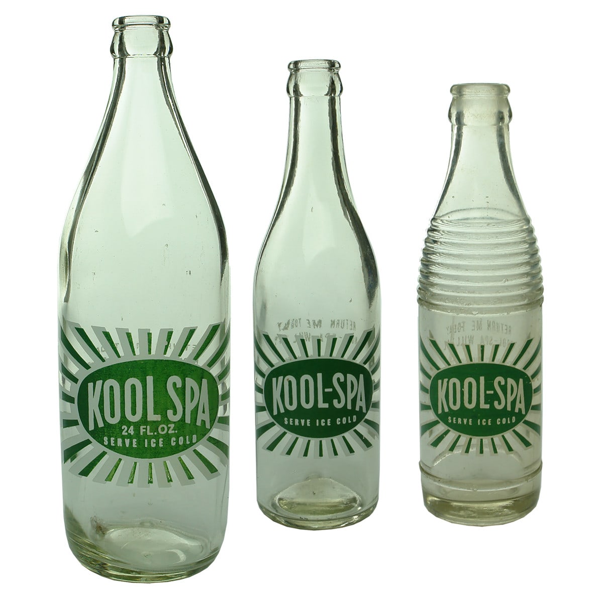 Group of 3 Kool-Spa, Launceston ceramic Label Crown Seals. 24 oz, 13 oz & 7 oz. (Tasmania)