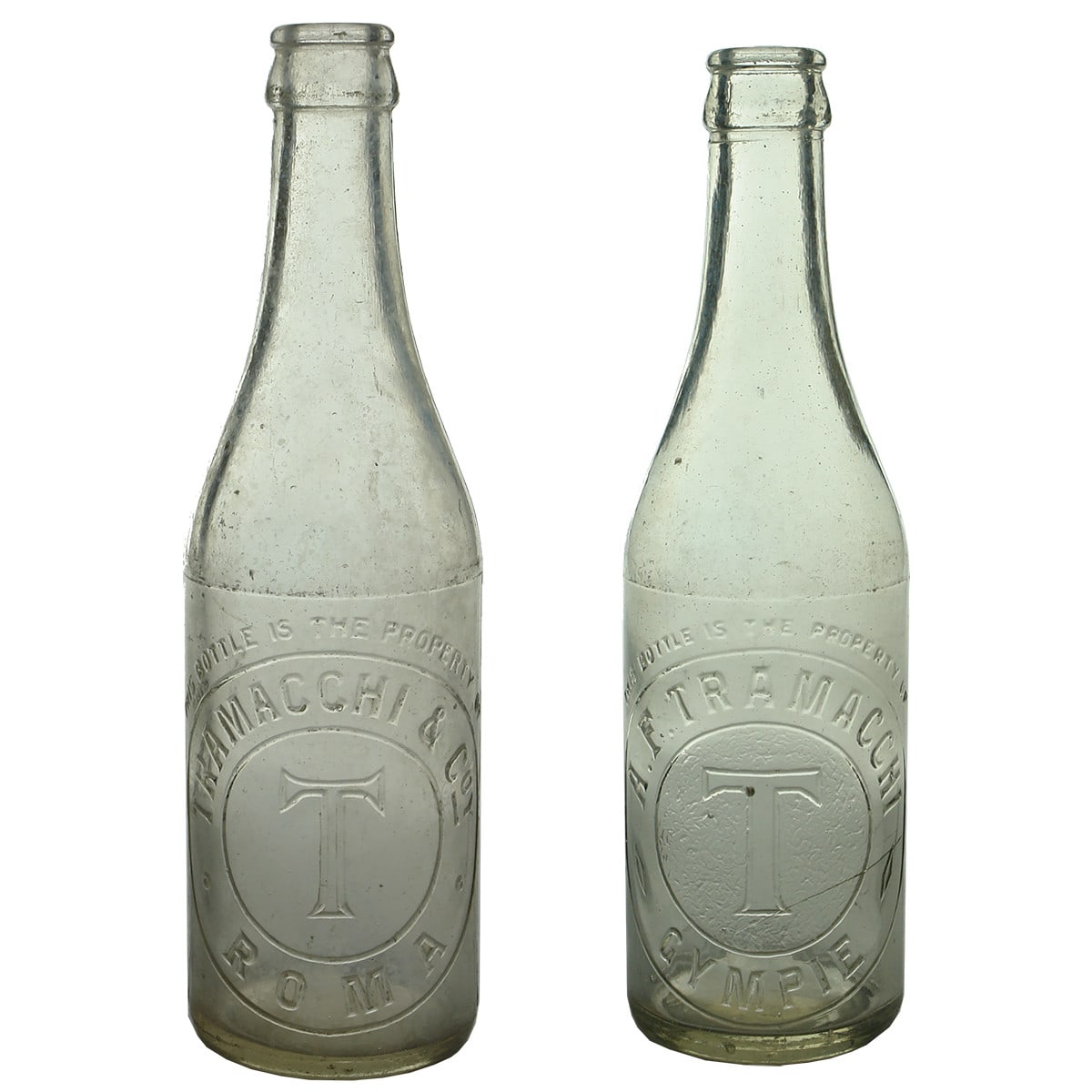 Pair of Crown Seals: Tramacchi & Co., Roma & A. F. Tramacchi, Gympie. (Queensland)