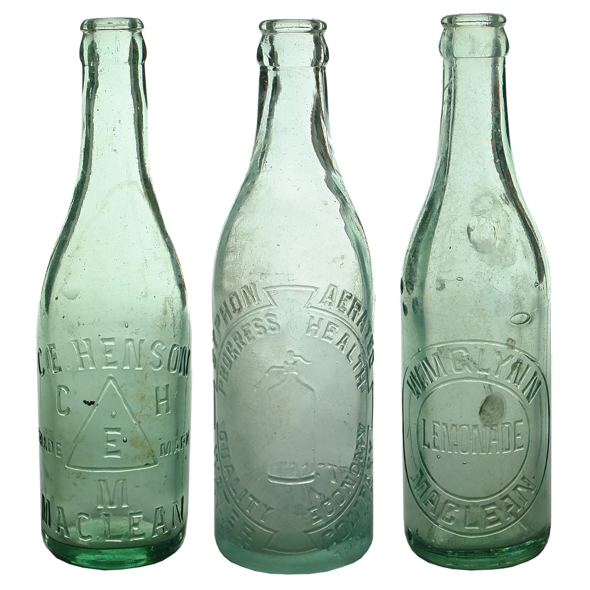 Three Crown Seals: Henson, Maclean; Syphon Aerated Water Co., Sydney; Glynn, Maclean. (New South Wales)