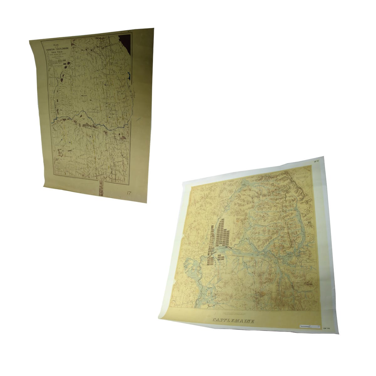 Maps. Two Old Maps of Chewton and Castlemaine Goldfields.